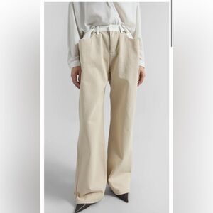 The Frankie Shop Cream Wide-Leg Jeans